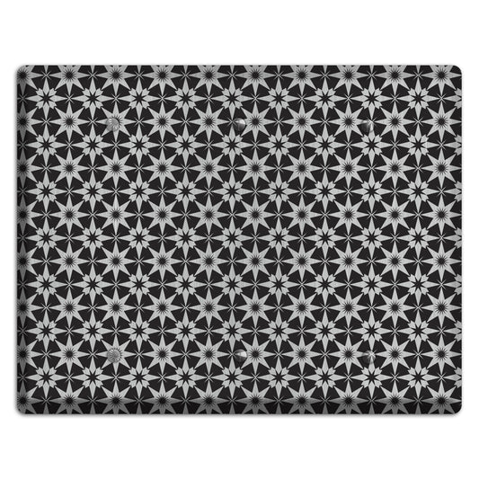 Black with Stainless Foulard 3 Blank Wallplate