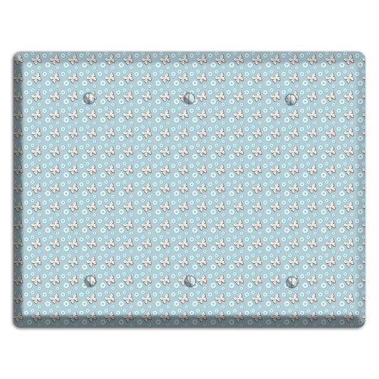 Blue with Butterflies 3 Blank Wallplate