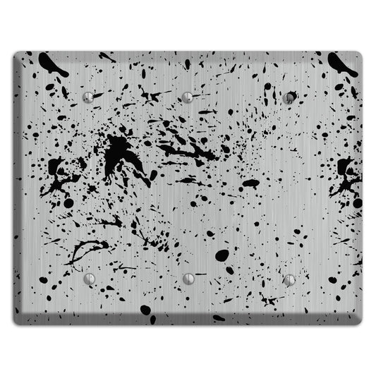 Ink Splash 4 Stainless 3 Blank Wallplate