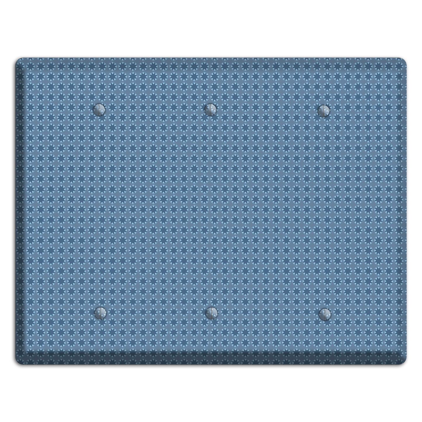 Multi Blue Tiled Foulard 3 Blank Wallplate