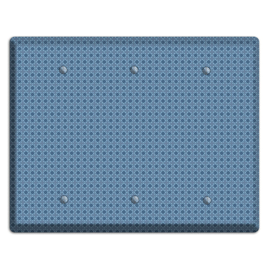 Multi Blue Tiled Foulard 3 Blank Wallplate