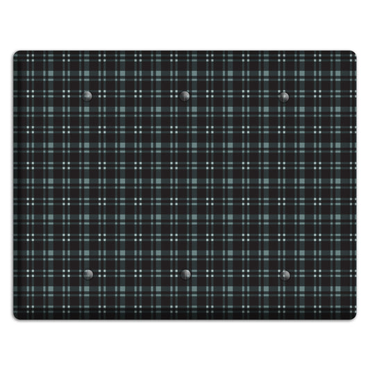 Black Plaid 3 Blank Wallplate