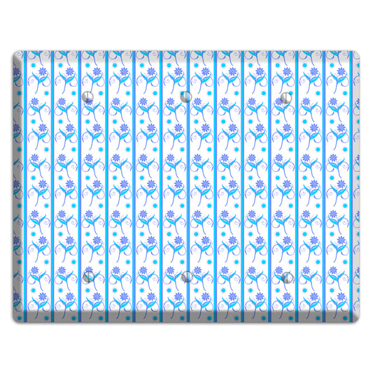 Blue Floral Pattern 3 Blank Wallplate