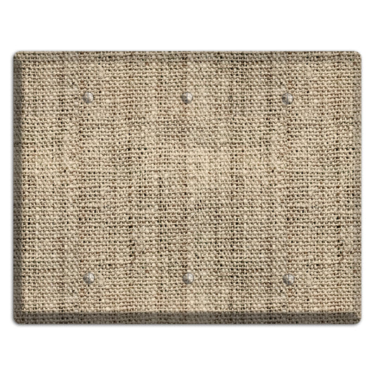 Hillary Burlap 3 Blank Wallplate