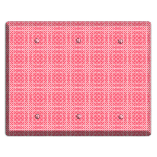 Multi Pink Tiled Arabesque 3 Blank Wallplate