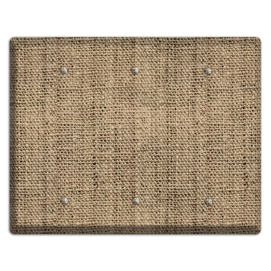 Donkey Brown Burlap 3 Blank Wallplate