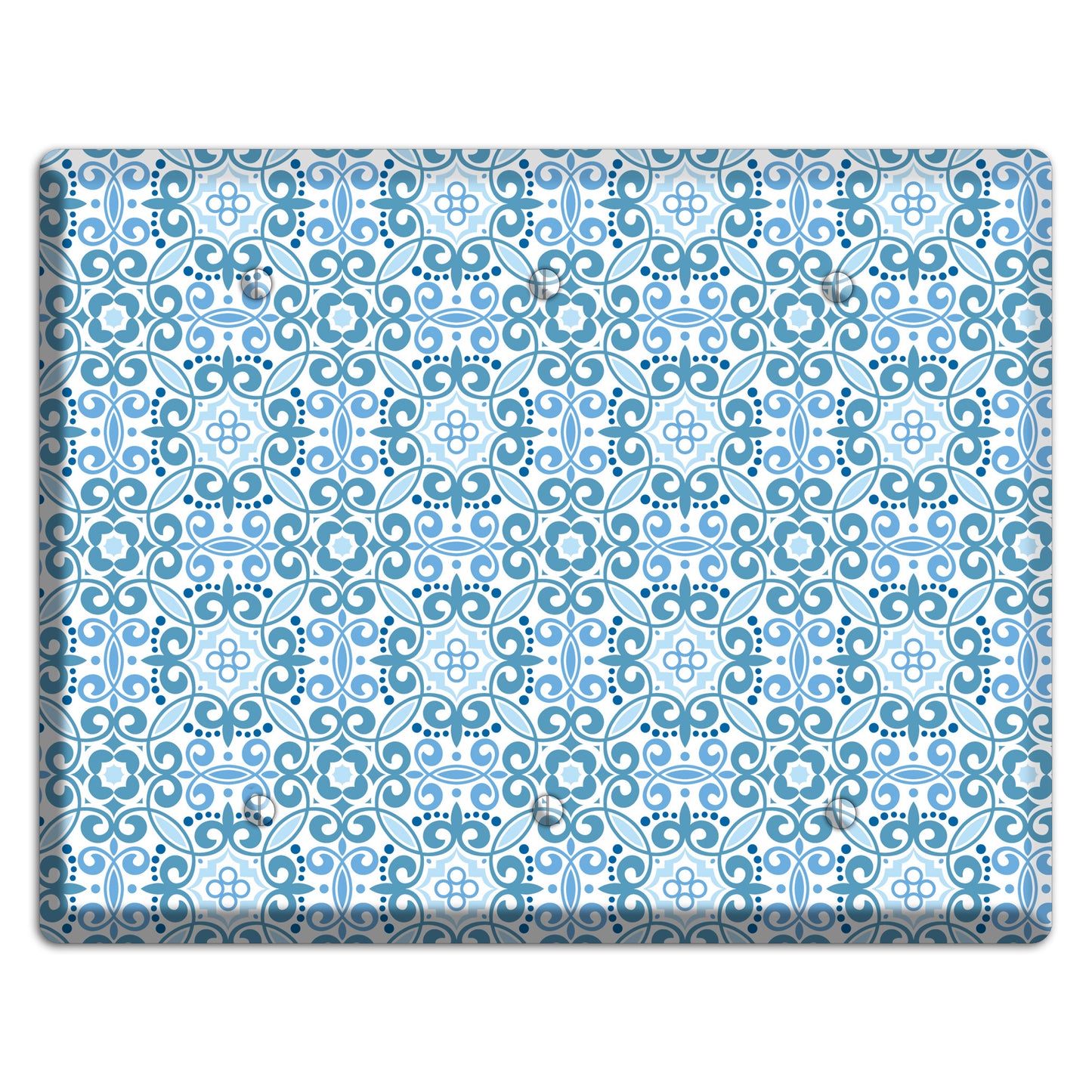 Multi Blue Foulard 3 Blank Wallplate