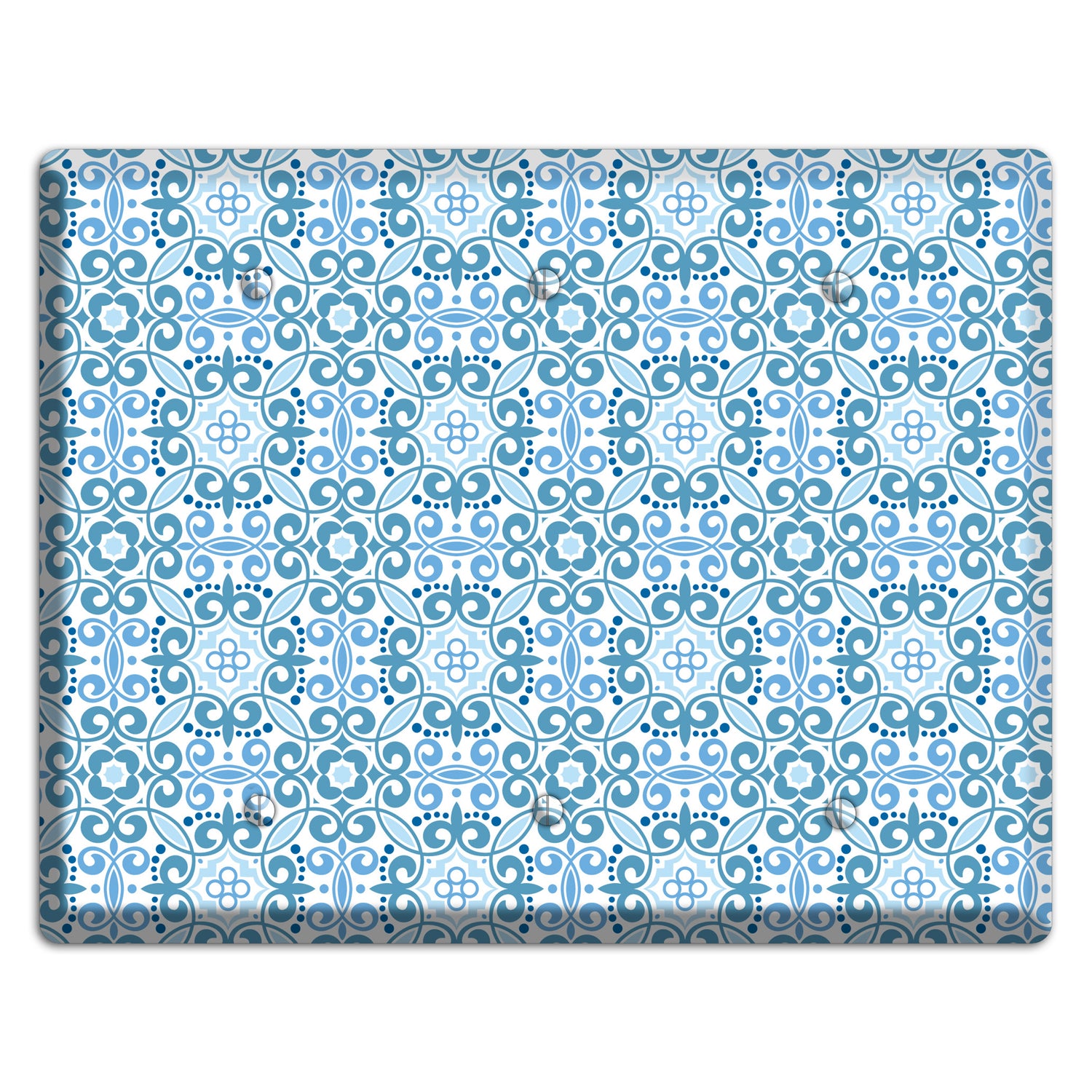 Multi Blue Foulard 3 Blank Wallplate