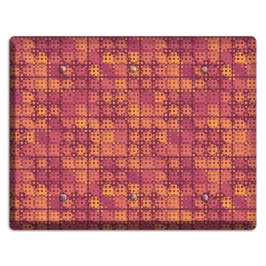 Coral Grunge Squares 3 Blank Wallplate