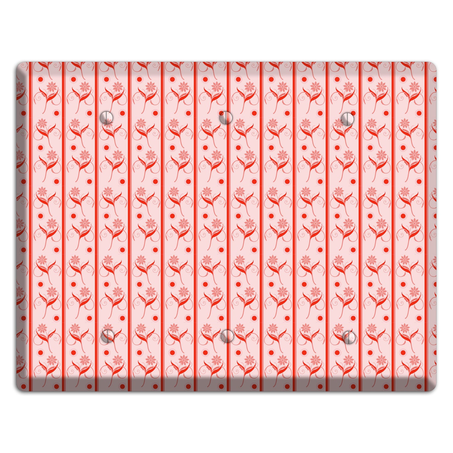 Salmon Floral Pattern 3 Blank Wallplate