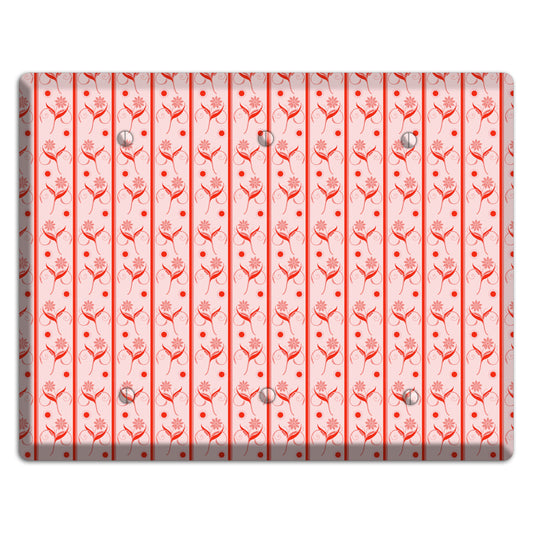 Salmon Floral Pattern 3 Blank Wallplate