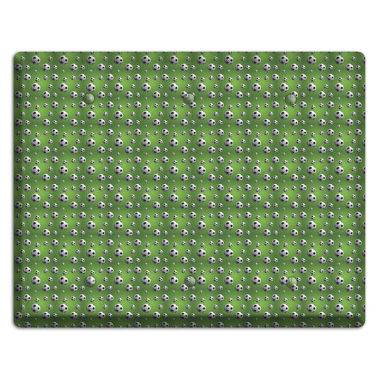 Green with Soccer Balls 3 Blank Wallplate