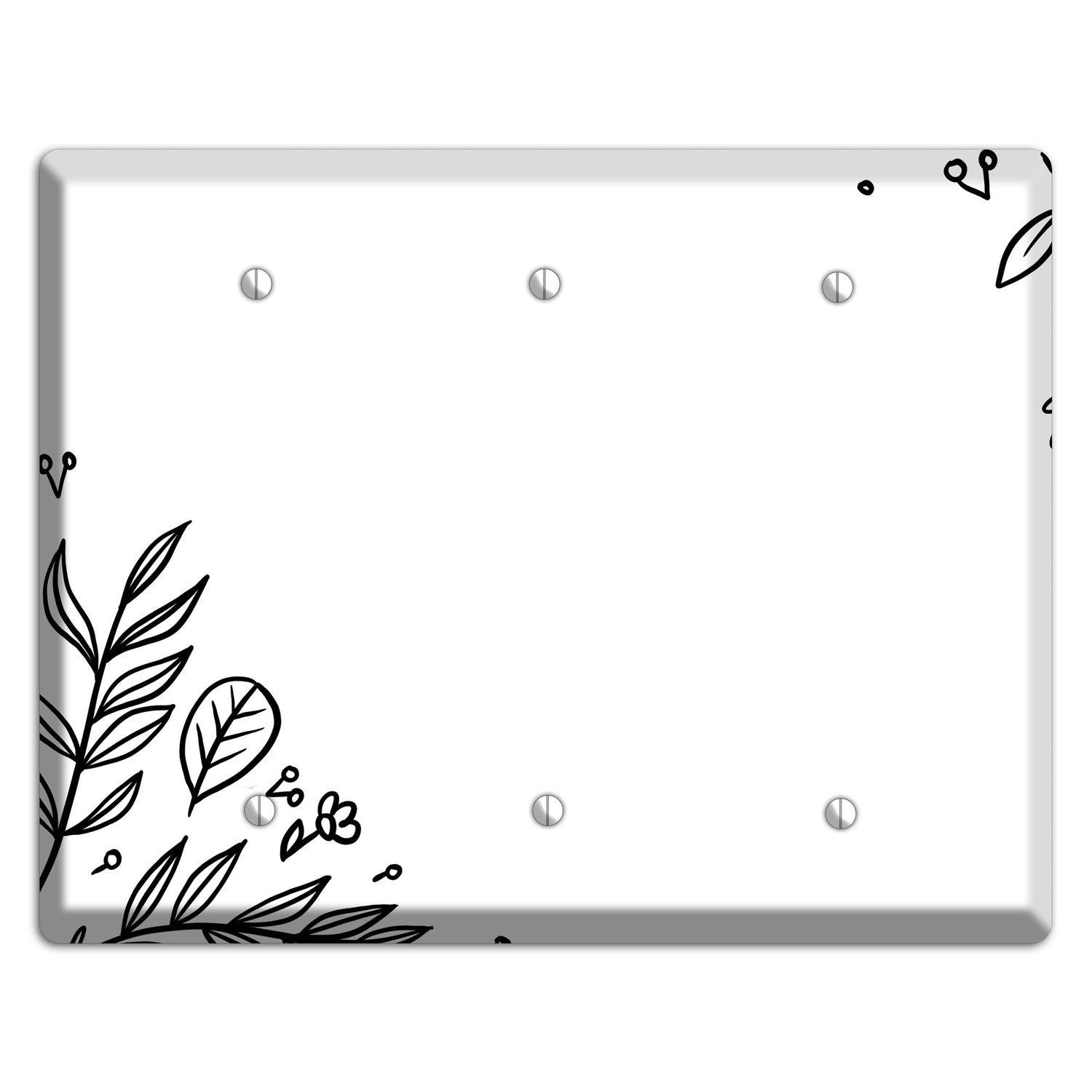 Hand-Drawn Floral 32 3 Blank Wallplate