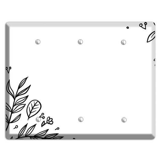 Hand-Drawn Floral 32 3 Blank Wallplate