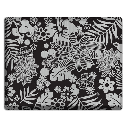 Black with Stainless Tropical 3 Blank Wallplate