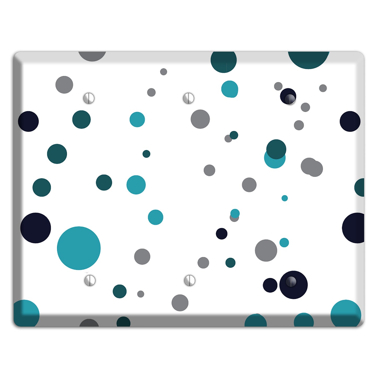 Teal and Blue Dots 3 Blank Wallplate