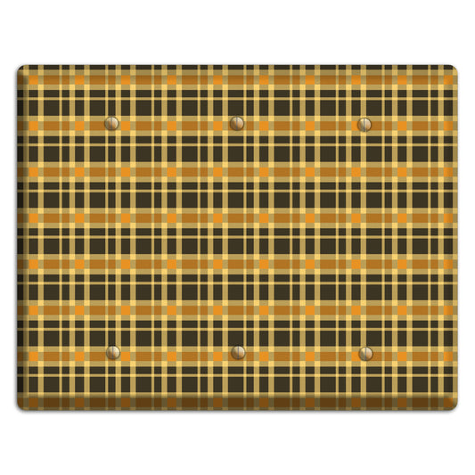 Mustard and Black Plaid 3 Blank Wallplate