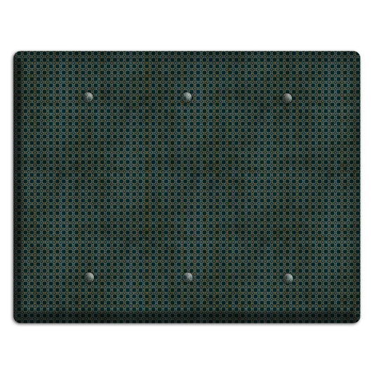 Dark Green Grunge Tiny Arabesque 3 Blank Wallplate