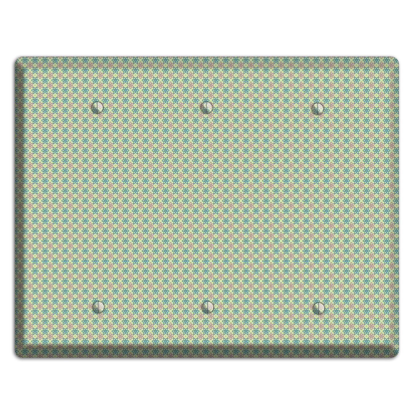 Multi Green Foulard 3 Blank Wallplate