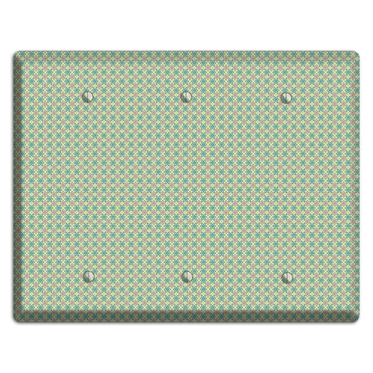 Multi Green Foulard 3 Blank Wallplate