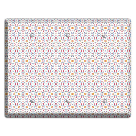 White with Red Tapestry Contour 3 Blank Wallplate