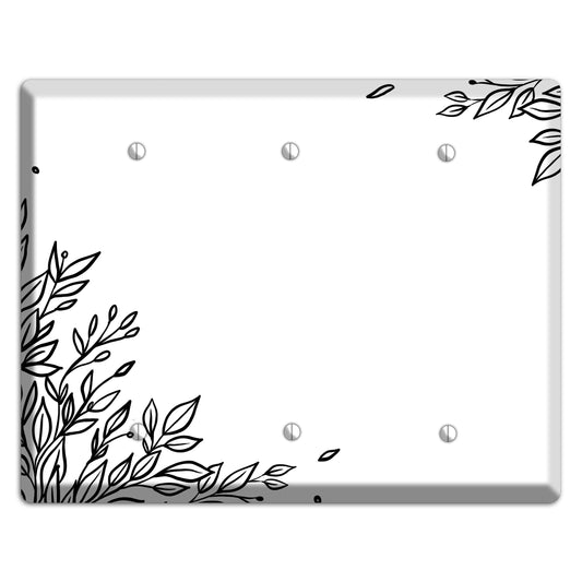 Hand-Drawn Floral 17 3 Blank Wallplate