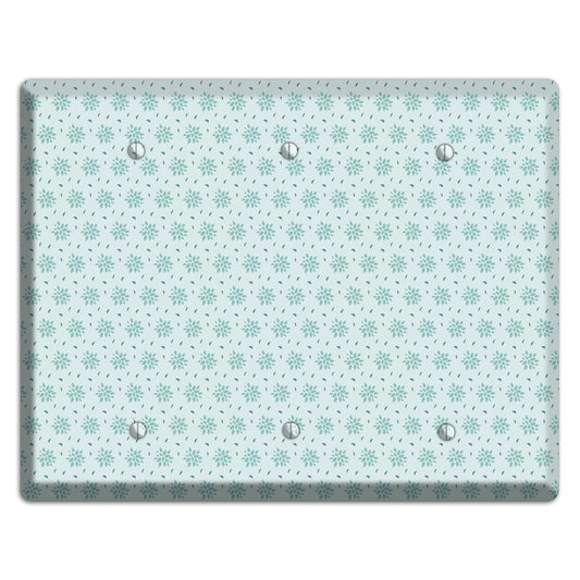 Soft Blue Calico 3 Blank Wallplate