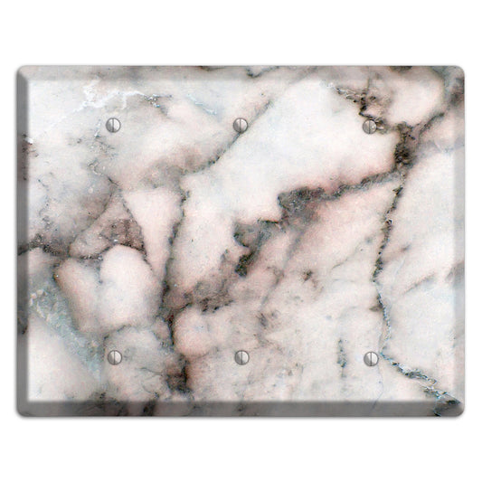 Black, Maroon Marble 3 Blank Wallplate