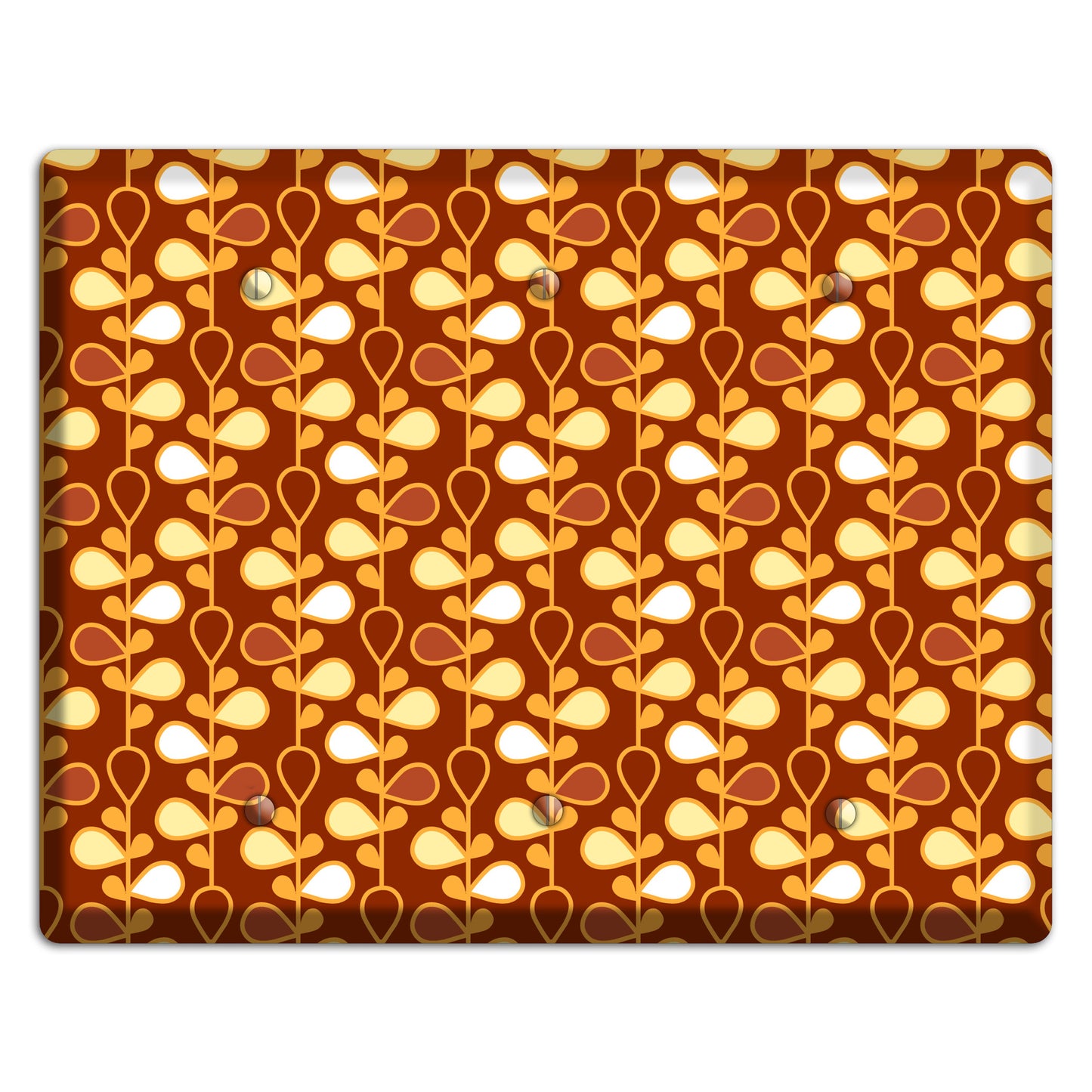 Red with Orange and Yellow Drop and Vine 3 Blank Wallplate