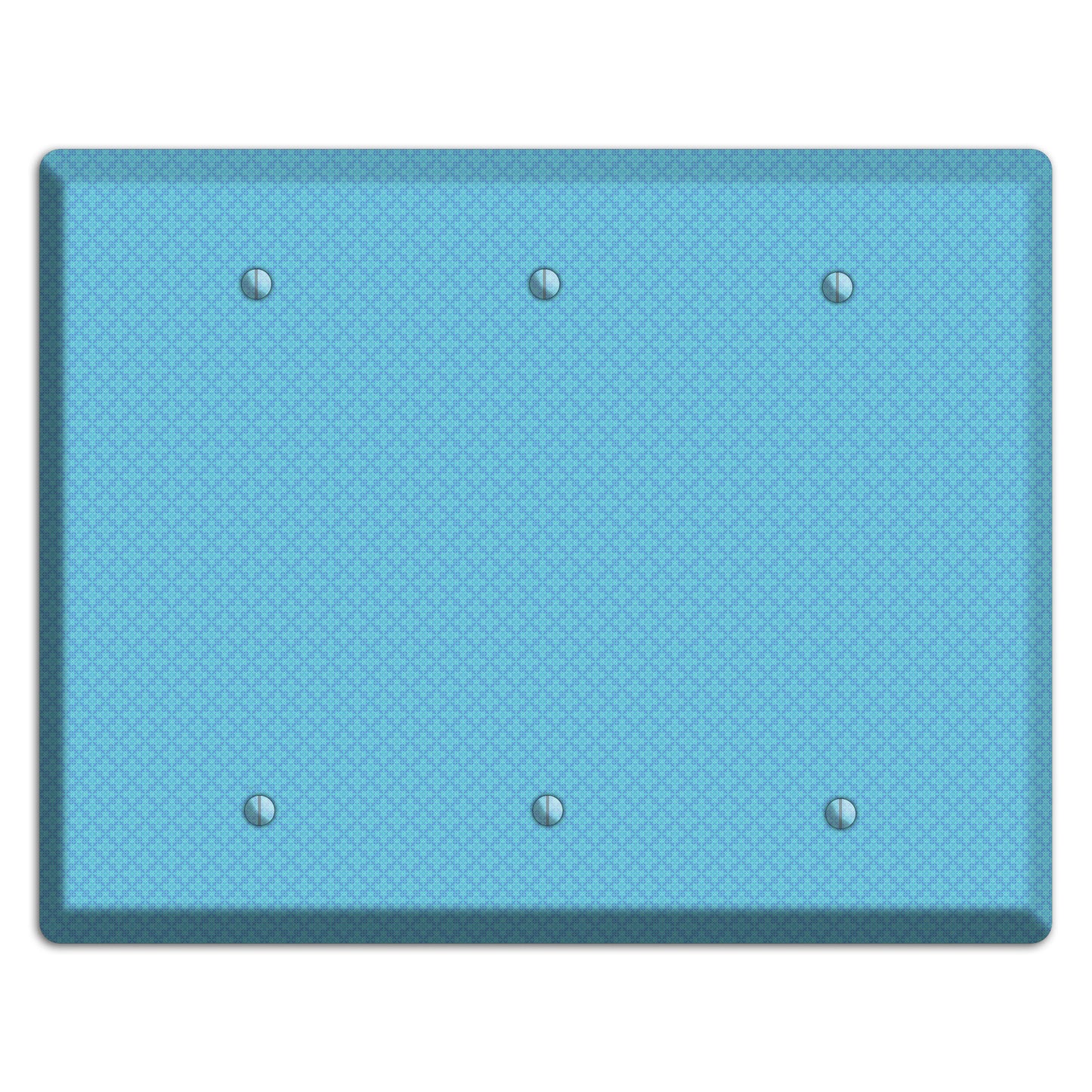 Turquoise Checkered Quatrefoil 3 Blank Wallplate