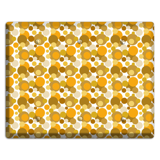 Multi Umber Bubble Dots 3 Blank Wallplate