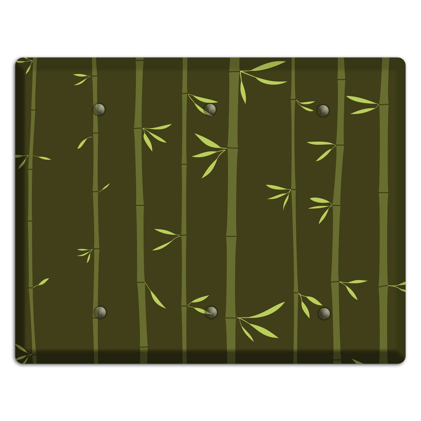 Dark Green Bamboo 3 Blank Wallplate