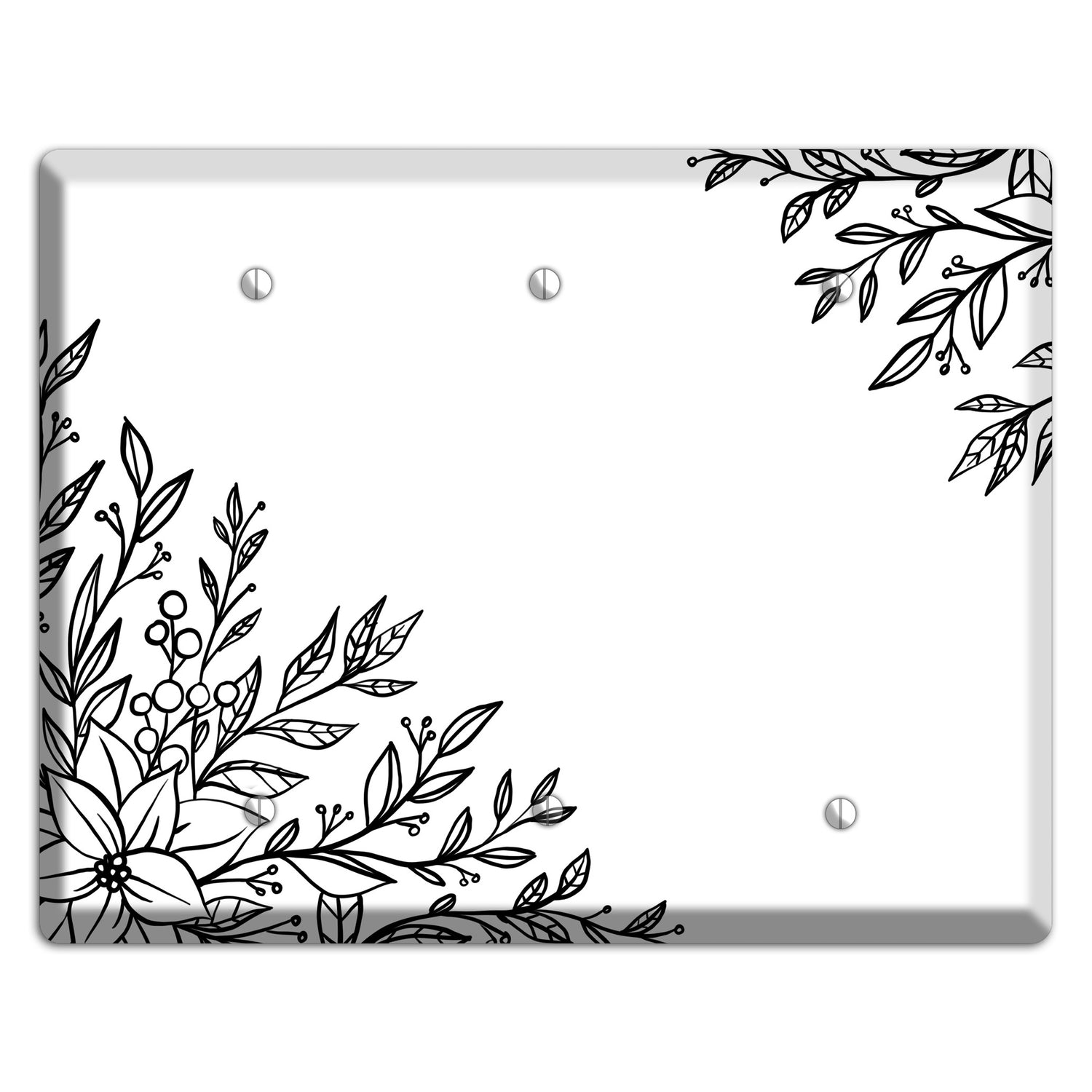 Hand-Drawn Floral 7 3 Blank Wallplate