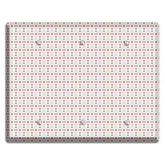 White Red Blue Olive Retro 3 Blank Wallplate