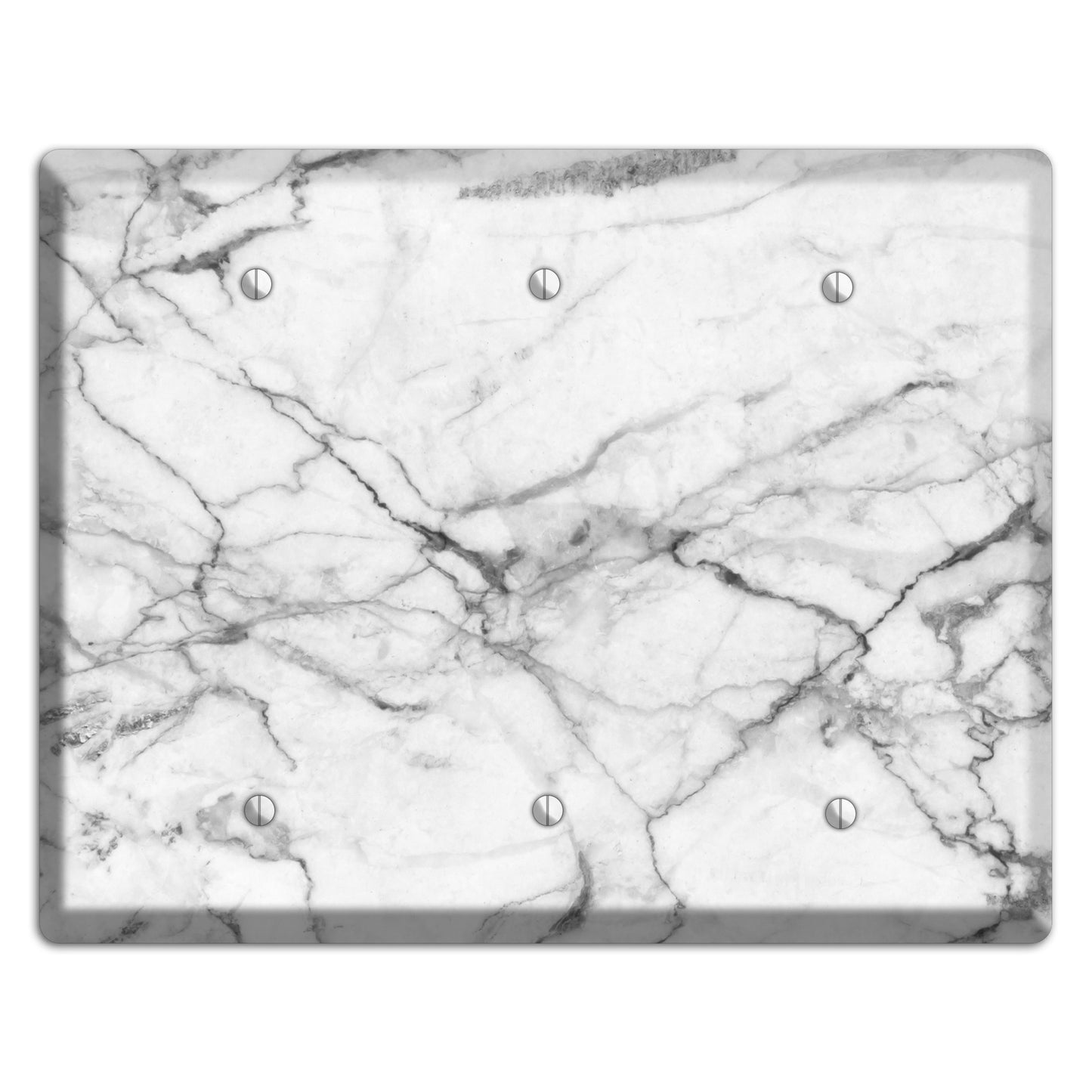 White and Gray Marble 3 Blank Wallplate