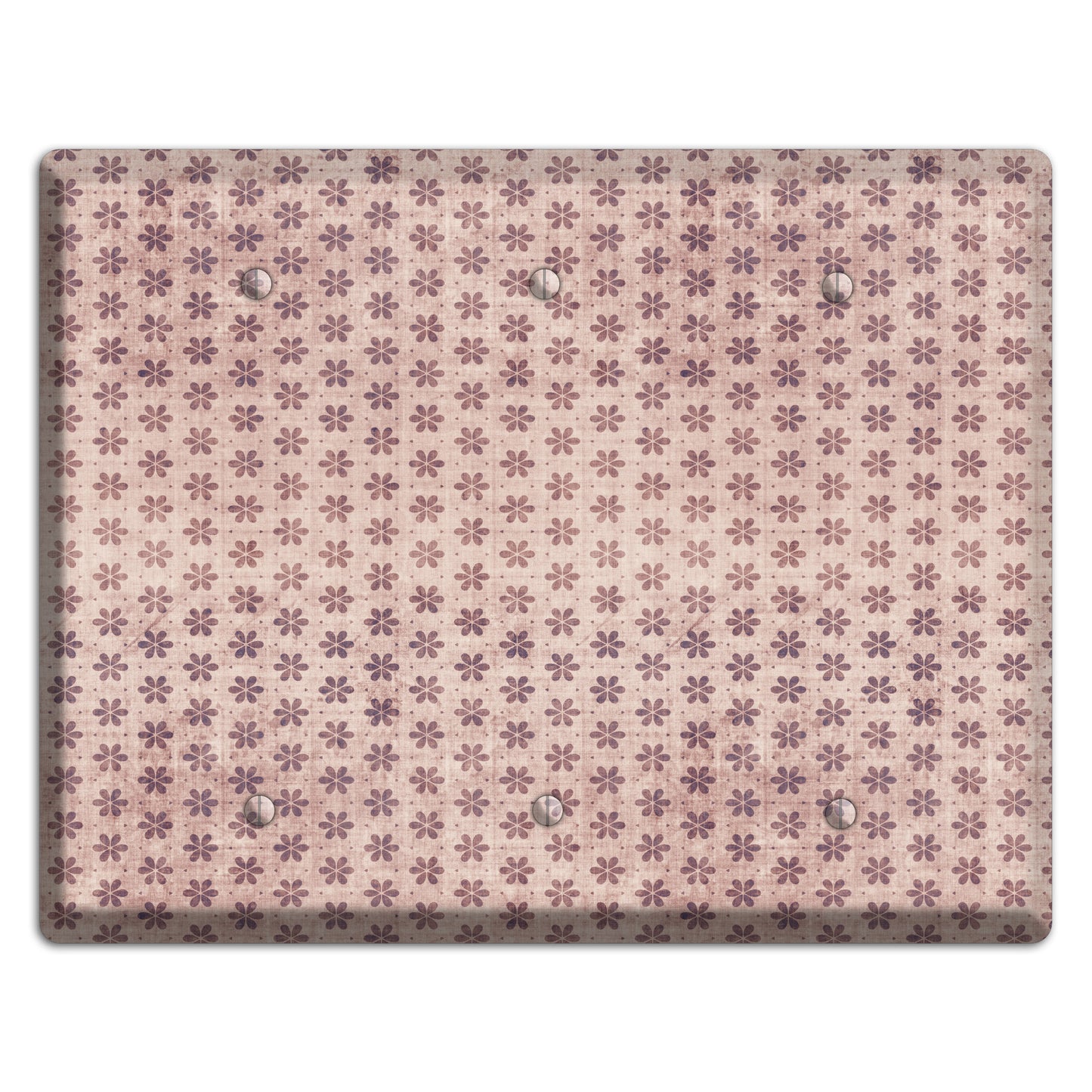 Dusty Pink Grunge Floral Contour 3 Blank Wallplate