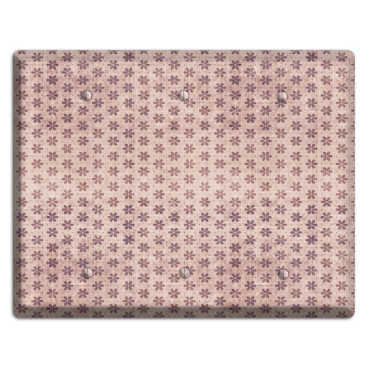 Dusty Pink Grunge Floral Contour 3 Blank Wallplate