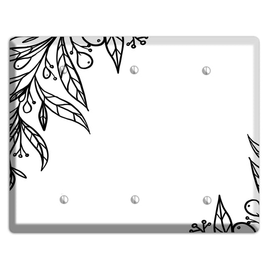 Hand-Drawn Floral 23 3 Blank Wallplate