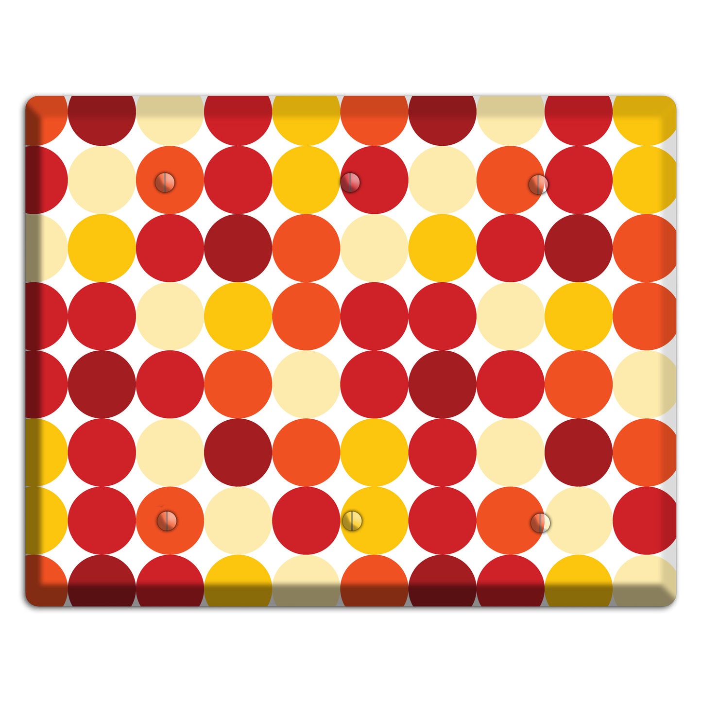 Multi Red and Beige Dots 3 Blank Wallplate