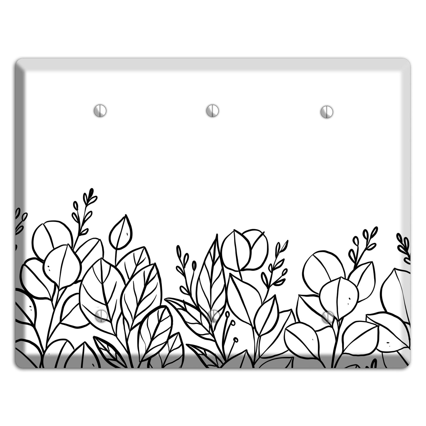 Hand-Drawn Floral 15 3 Blank Wallplate