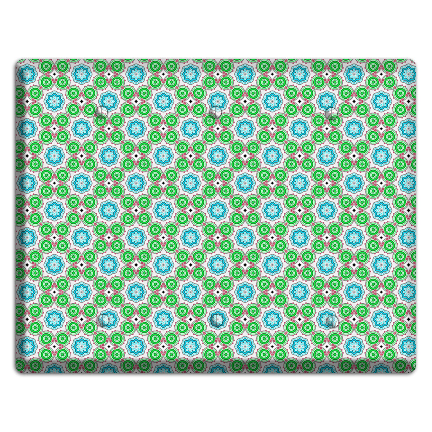 Green and Blue Foulard 3 Blank Wallplate