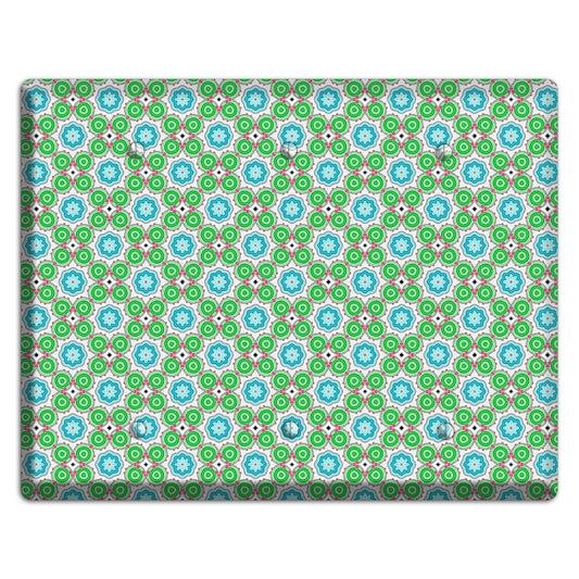 Green and Blue Foulard 3 Blank Wallplate