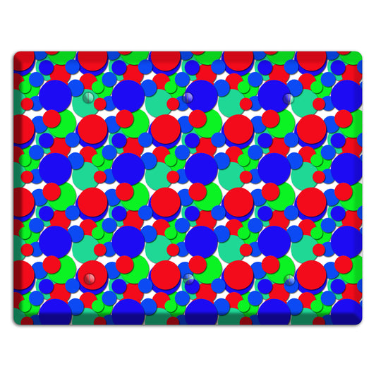 Red Blue Green Bubble Dots 3 Blank Wallplate