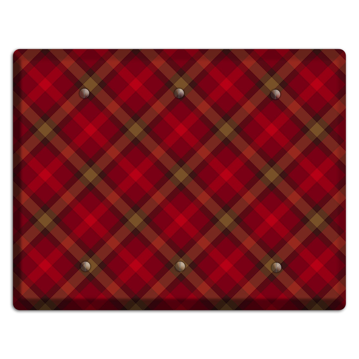 Red Tartan 3 Blank Wallplate