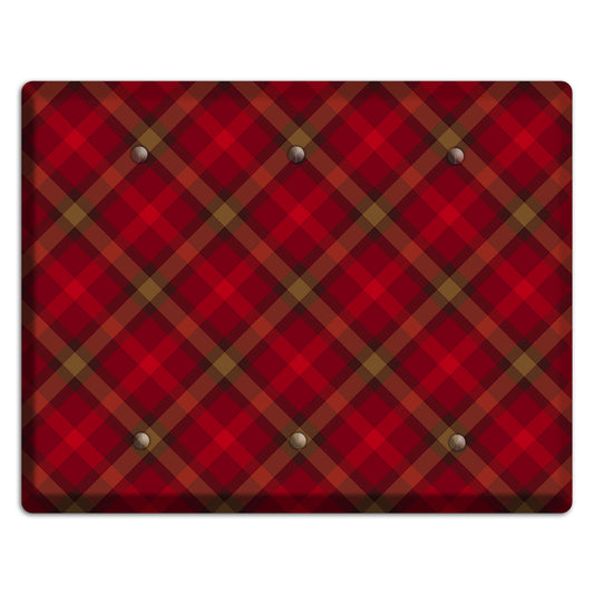 Red Tartan 3 Blank Wallplate