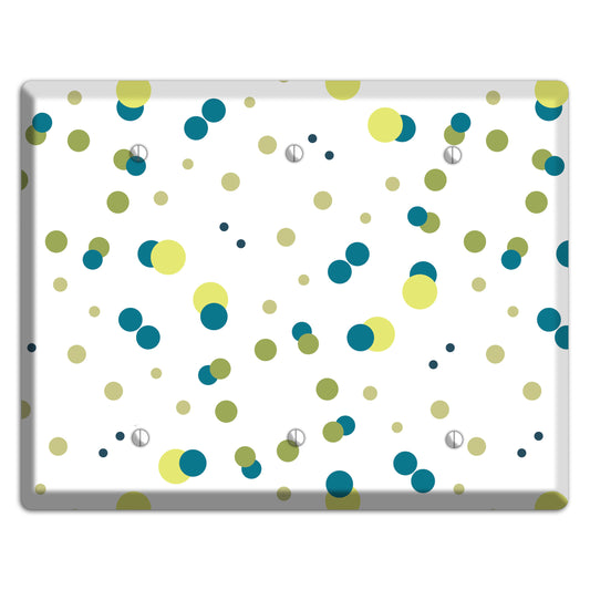 Multi Olive and Jade Small Dots 3 Blank Wallplate