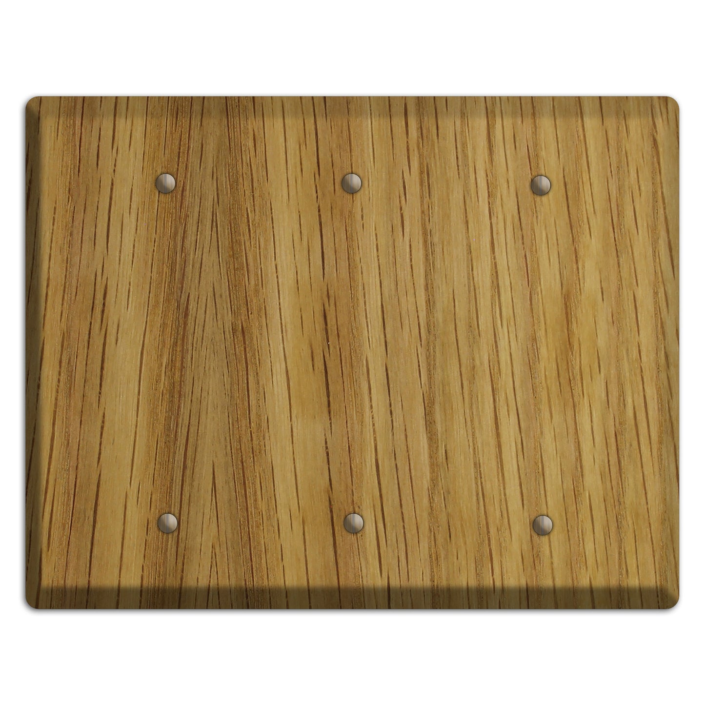 White Oak Wood Triple Blank Cover Plate