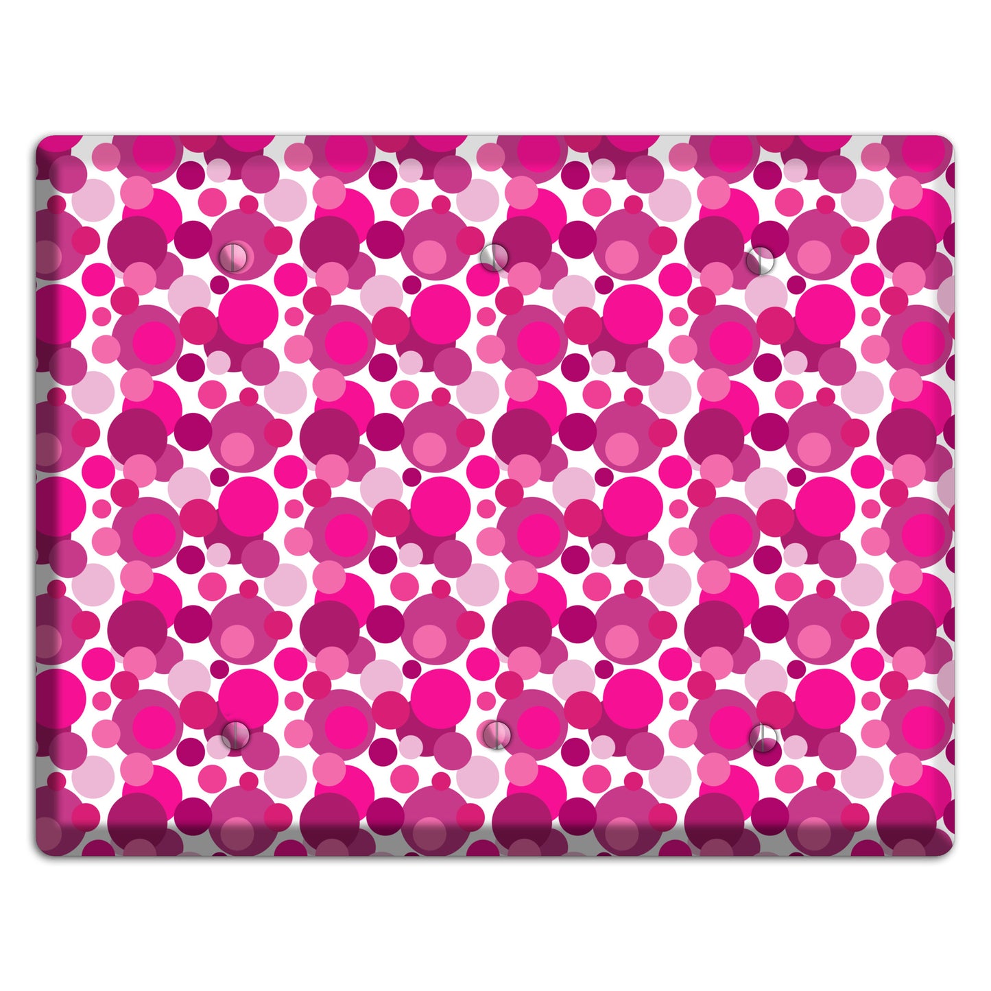 Multi Fuschia Bubble Dots 3 Blank Wallplate