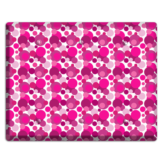 Multi Fuschia Bubble Dots 3 Blank Wallplate