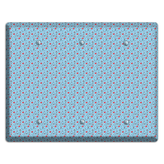 Light Blue Calico 3 Blank Wallplate